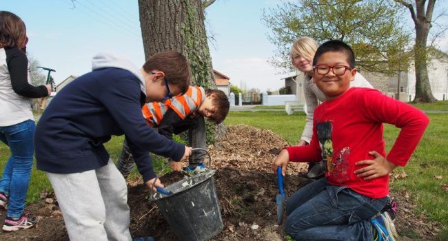 Les apprentis jardiniers. Projet « Sur les bancs du potager public ».